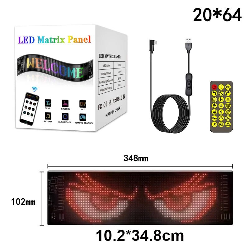Halloween LED Night Light - Transform Your Car with a Fun and Programmable Pixel Display - Bargain Warriors LLC