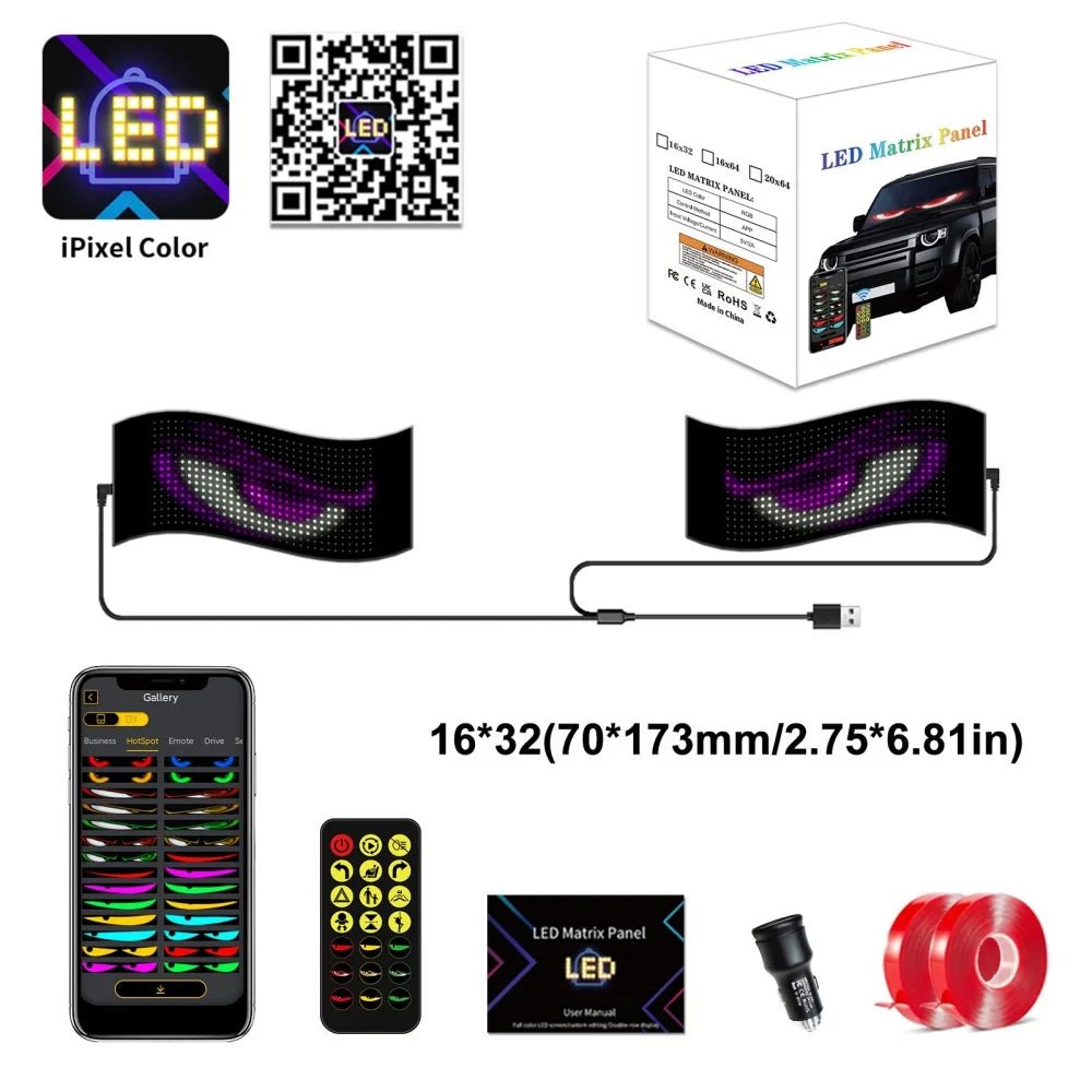 Halloween LED Night Light - Transform Your Car with a Fun and Programmable Pixel Display - Bargain Warriors LLC
