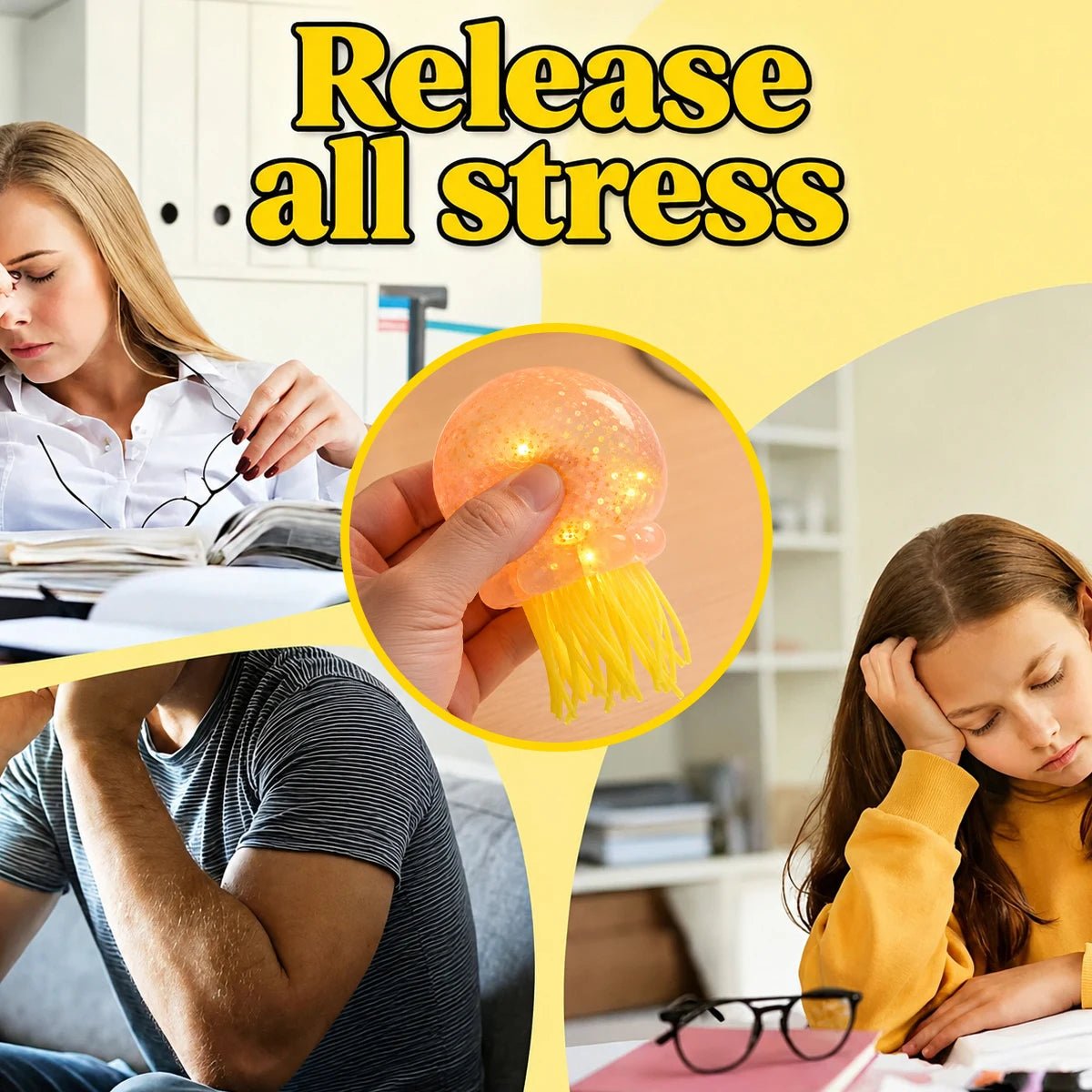 LED Glow Jellyfish Squishy Toy - Your Perfect Stress-Relief Companion 🪼 - Bargain Warriors LLC