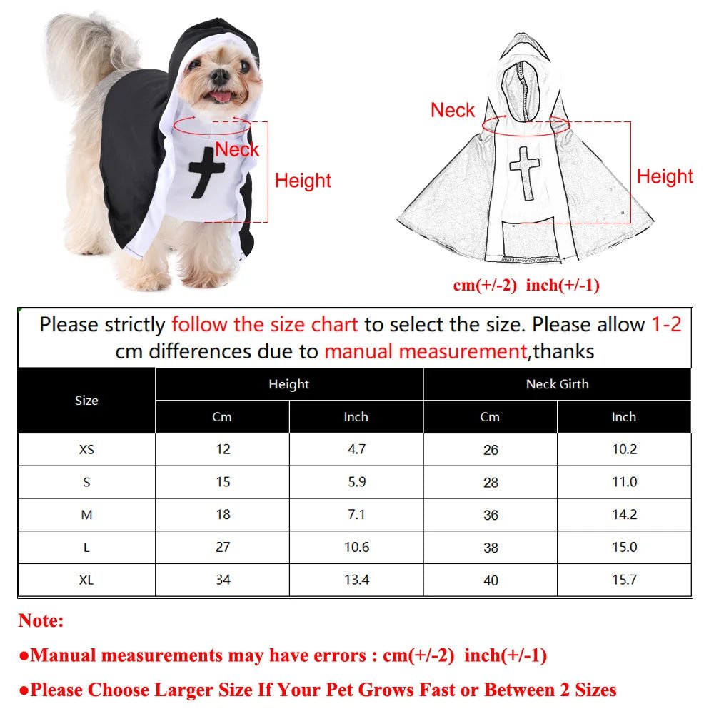 Make Halloween Pawsitively Fun with Our Funny Halloween Cat Costumes - Jesus Nun Outfit for Small to Medium Pets! - Bargain Warriors LLC