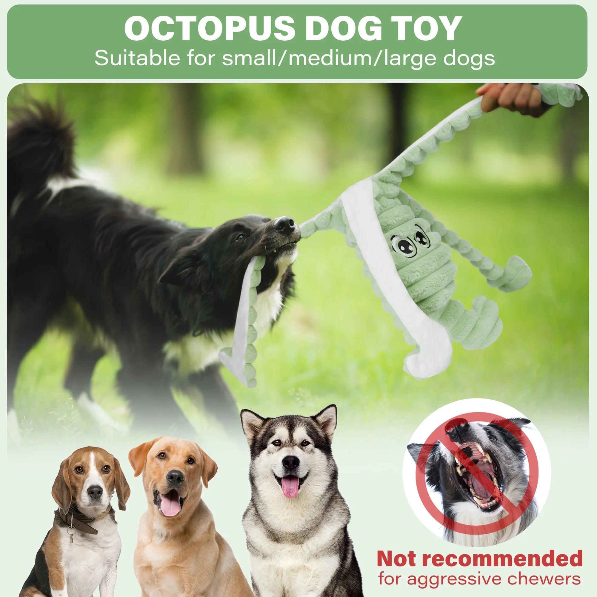 Octopus Plush Dog Toy - The Perfect Chew and Squeak Companion for Your Furry Friend - Bargain Warriors LLC