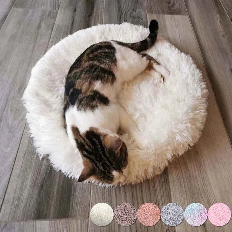 Plush Round Cat Bed Mats Pet Bed for Cats Small Dogs Soft Fleece Pet Sleeping Mat Kitten Puppy Nest Pet Cushion Cat Accessories - Bargain Warriors LLC