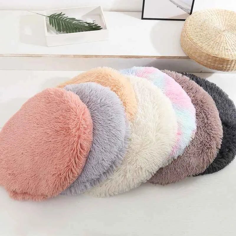 Plush Round Cat Bed Mats Pet Bed for Cats Small Dogs Soft Fleece Pet Sleeping Mat Kitten Puppy Nest Pet Cushion Cat Accessories - Bargain Warriors LLC