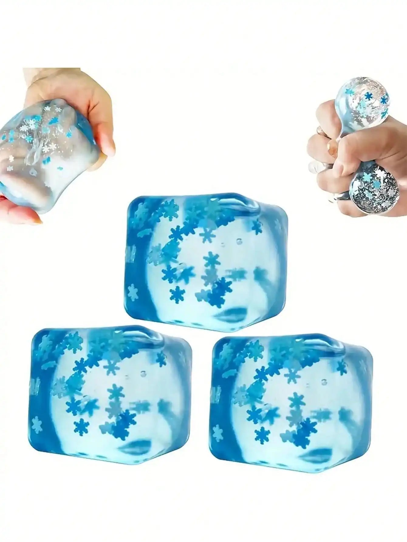 Soft Slow Rising Ice Cube Toy - Premium Simulation Snowflake Stress Reliever for Winter Decor and Sensory Fun - Bargain Warriors LLC