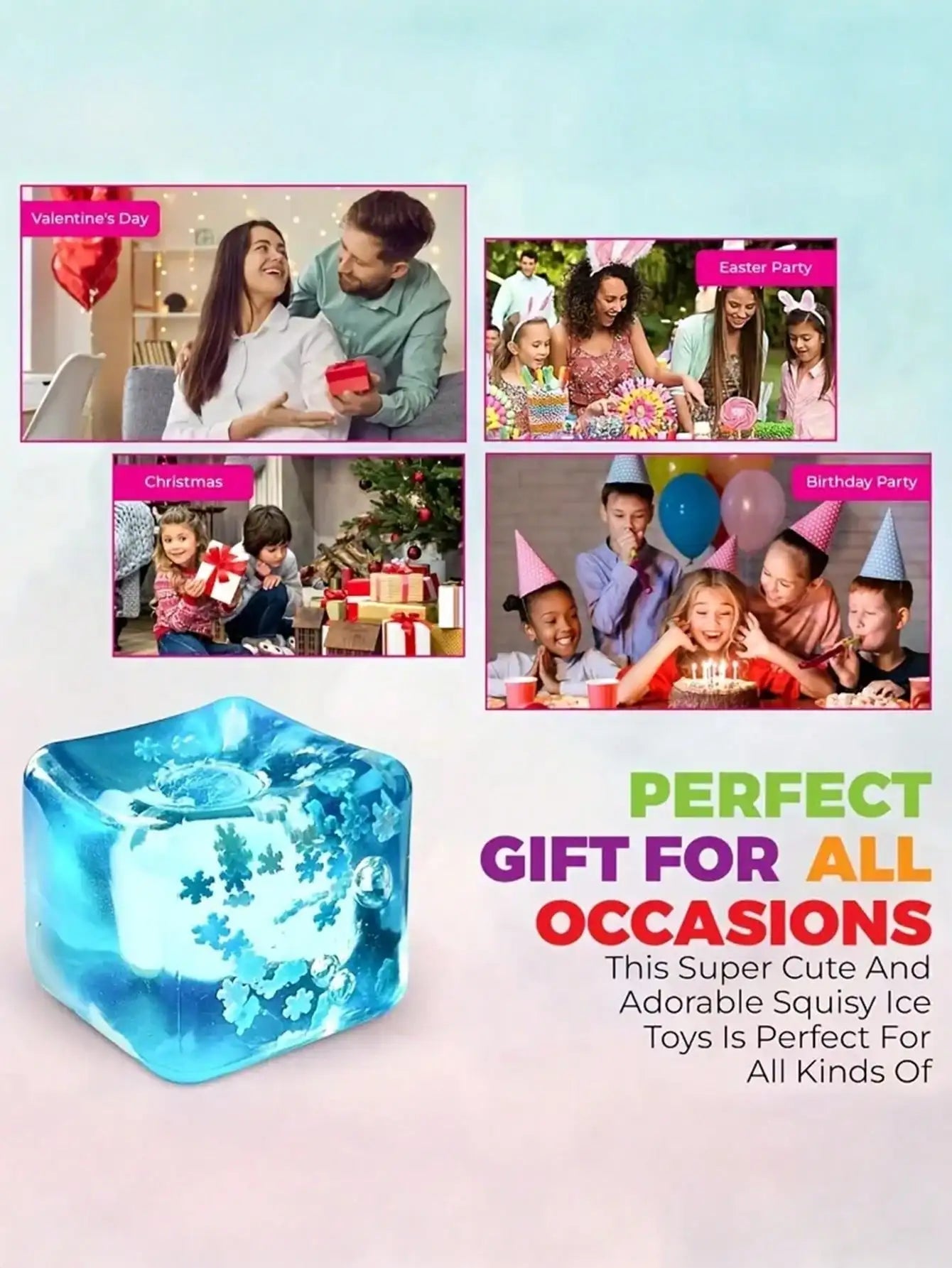 Soft Slow Rising Ice Cube Toy - Premium Simulation Snowflake Stress Reliever for Winter Decor and Sensory Fun - Bargain Warriors LLC