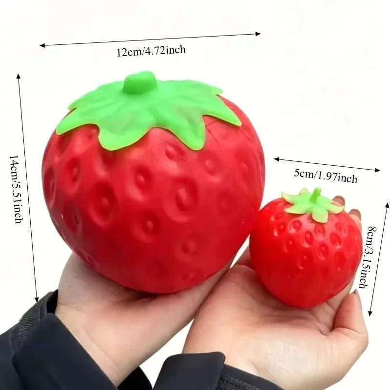 Stress Relief Strawberry Squishy Toy - Jumbo Slow Rising Antistress Fidget Fun - Bargain Warriors LLC