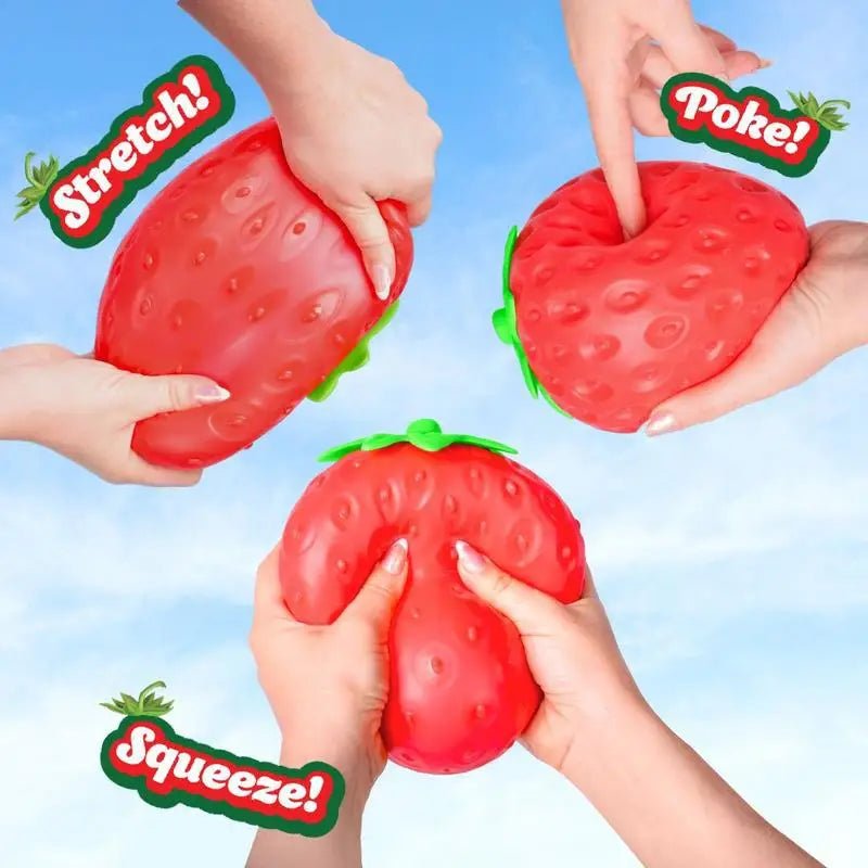 Stress Relief Strawberry Squishy Toy - Jumbo Slow Rising Antistress Fidget Fun - Bargain Warriors LLC