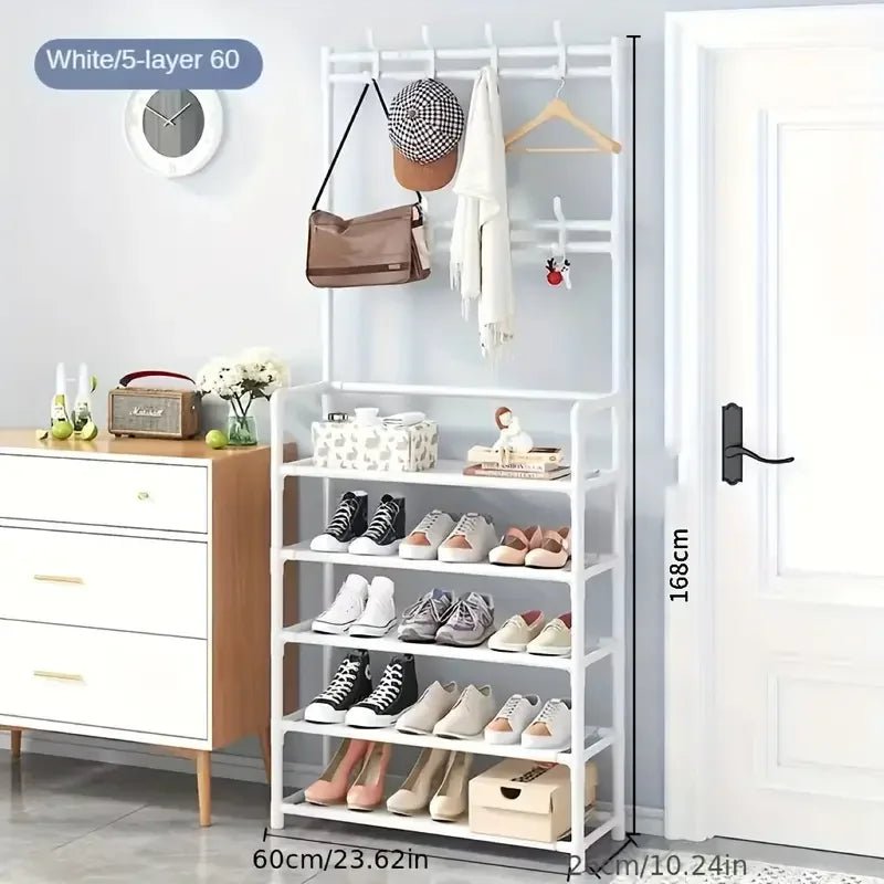 Stylish Entrance Shoe and Clothes Hanger Rack for Organized Living - Bargain Warriors LLC