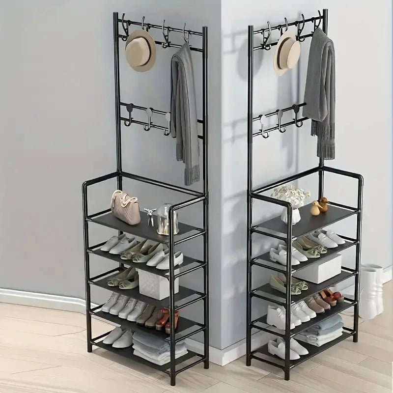 Stylish Entrance Shoe and Clothes Hanger Rack for Organized Living - Bargain Warriors LLC