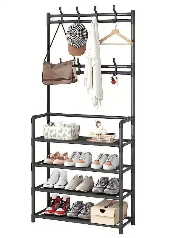 Stylish Entrance Shoe and Clothes Hanger Rack for Organized Living - Bargain Warriors LLC