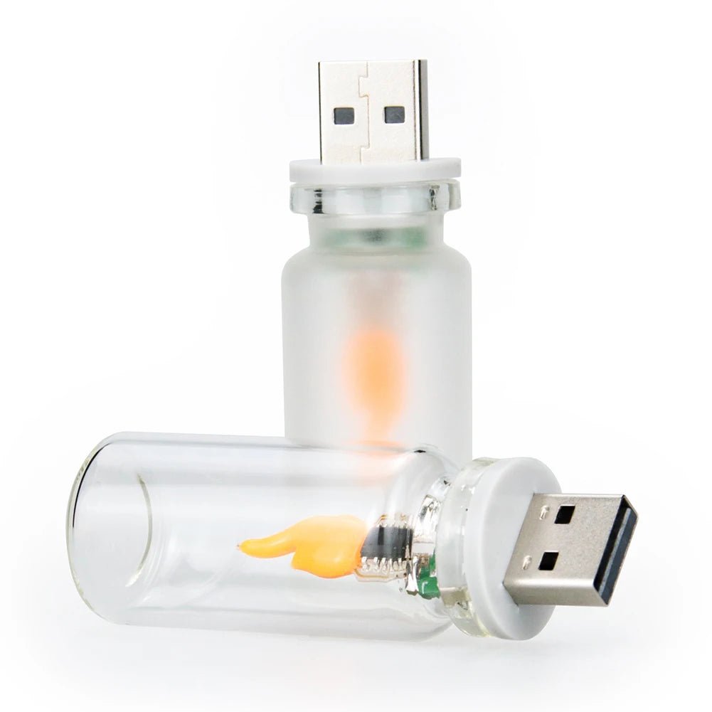 USB Flickering Flame LED Night Light: Ambient Touch Control Candle for Your Home & Car - Bargain Warriors LLC