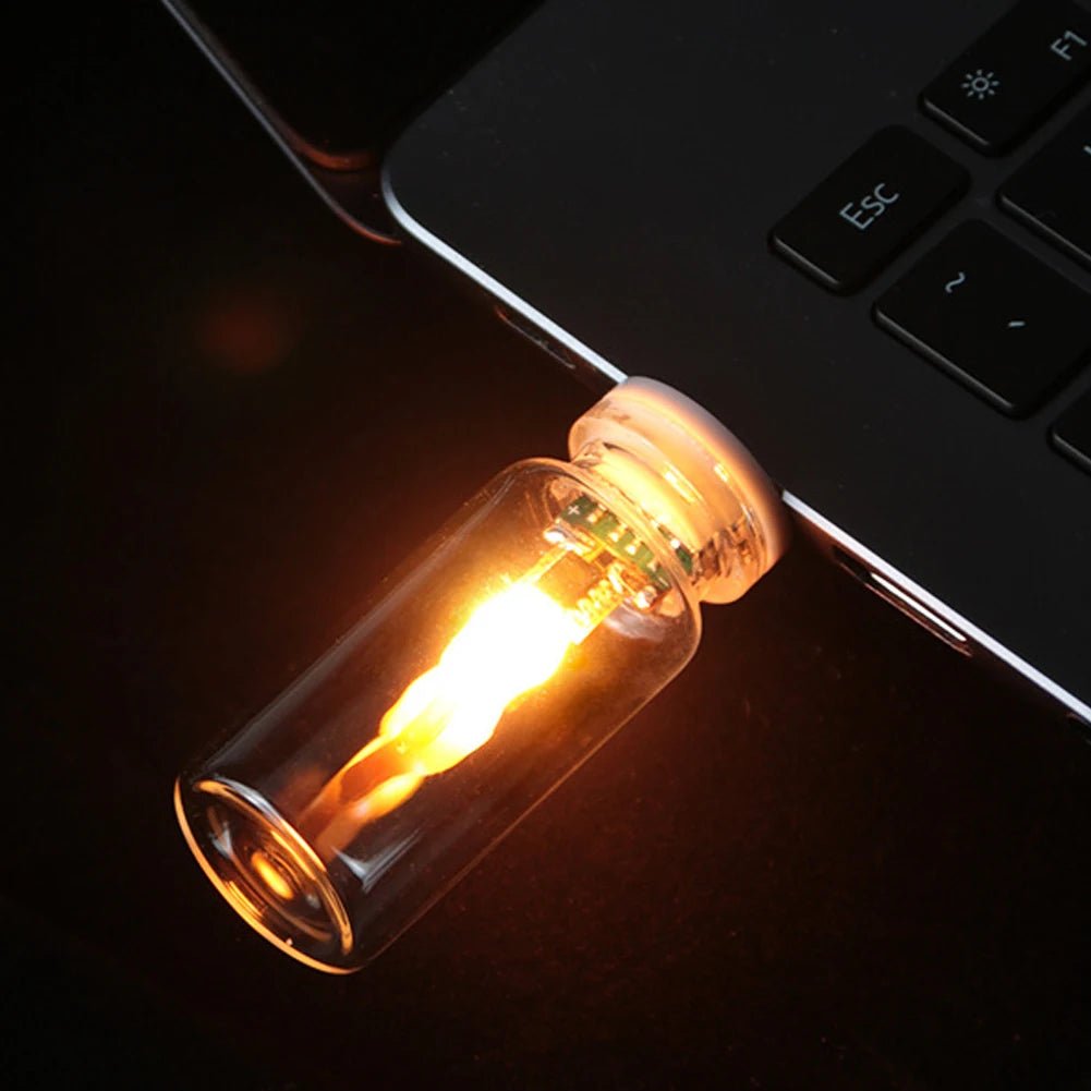 USB Flickering Flame LED Night Light: Ambient Touch Control Candle for Your Home & Car - Bargain Warriors LLC