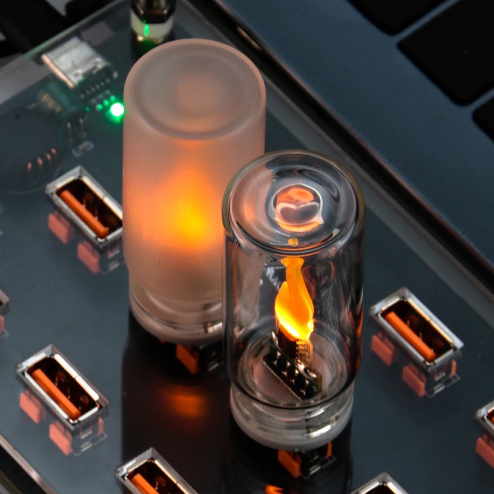 USB Flickering Flame LED Night Light: Ambient Touch Control Candle for Your Home & Car - Bargain Warriors LLC