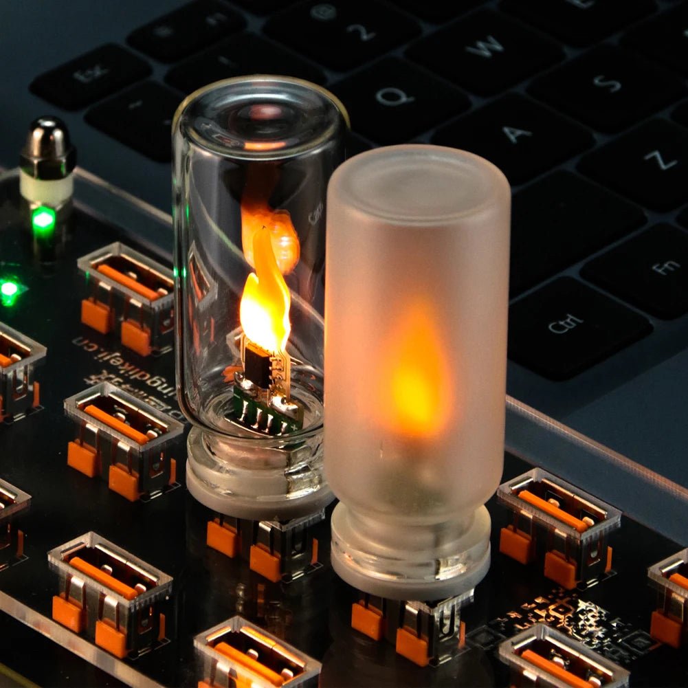 USB Flickering Flame LED Night Light: Ambient Touch Control Candle for Your Home & Car - Bargain Warriors LLC