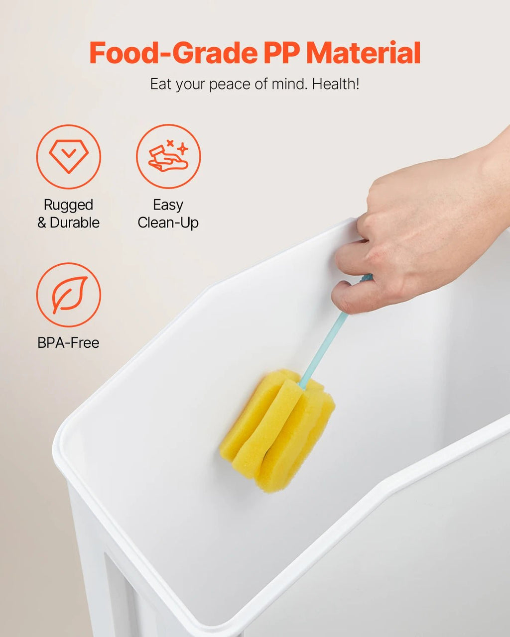 VEVOR 4pcs Rice Storage Container Large Dog Food Dispenser Bin, Kitchen Ingredient Grain Cereal Bin Pet food Containers - Bargain Warriors LLC