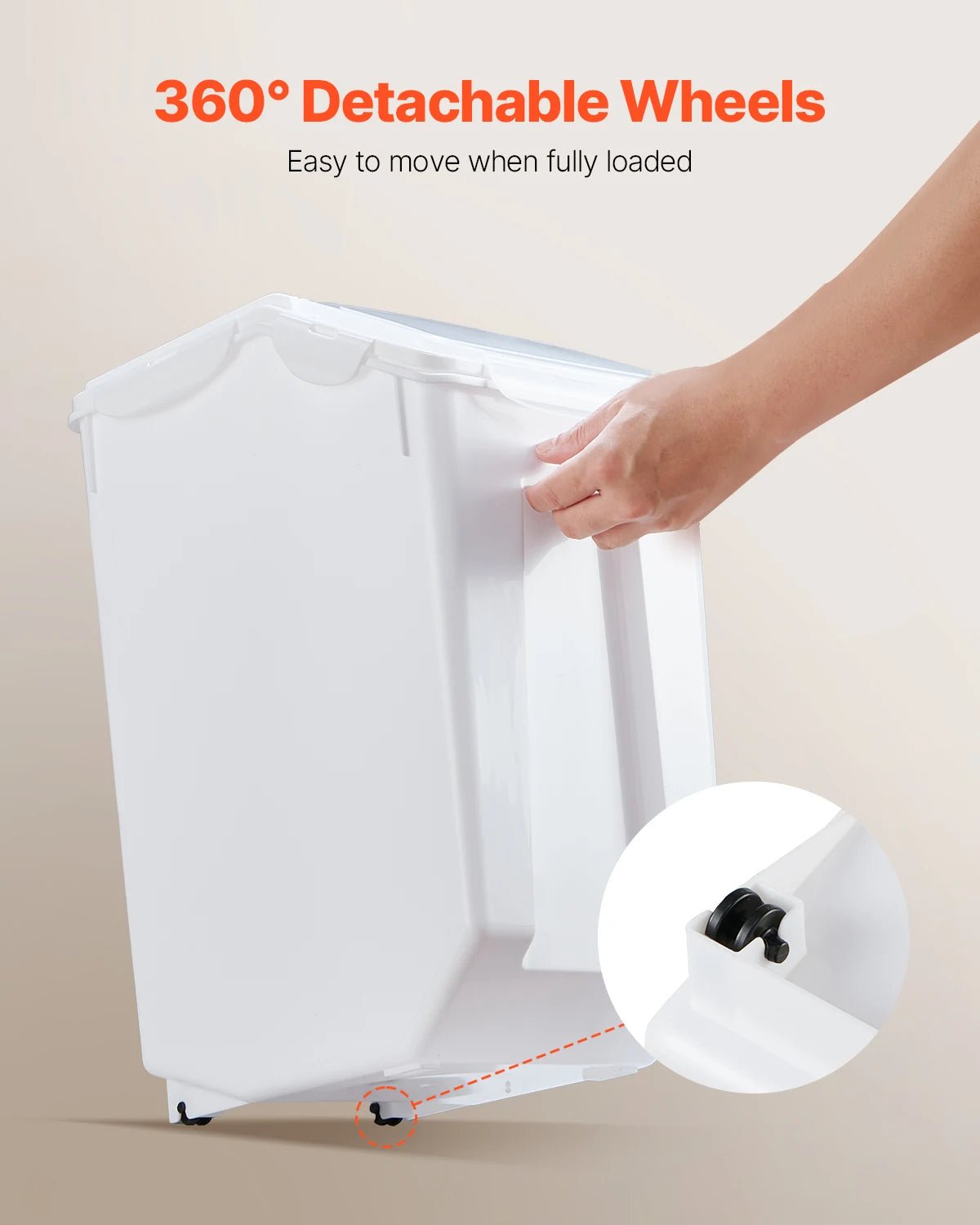 VEVOR 4pcs Rice Storage Container Large Dog Food Dispenser Bin, Kitchen Ingredient Grain Cereal Bin Pet food Containers - Bargain Warriors LLC