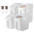 VEVOR 4pcs Rice Storage Container Large Dog Food Dispenser Bin, Kitchen Ingredient Grain Cereal Bin Pet food Containers - Bargain Warriors LLC